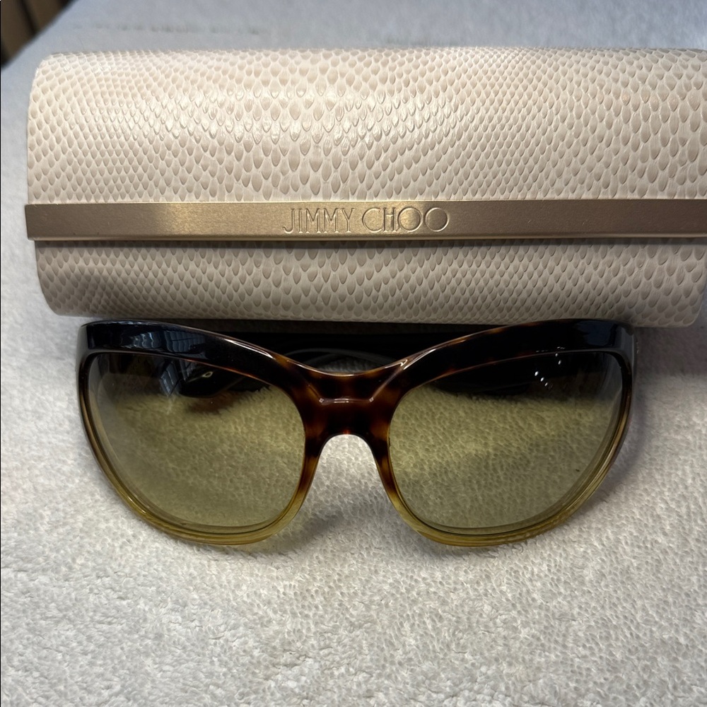 Authentic Jimmy Choo SYKE/S 0NNH Tortoise Italy Gold Stars Sunglasses Wrap